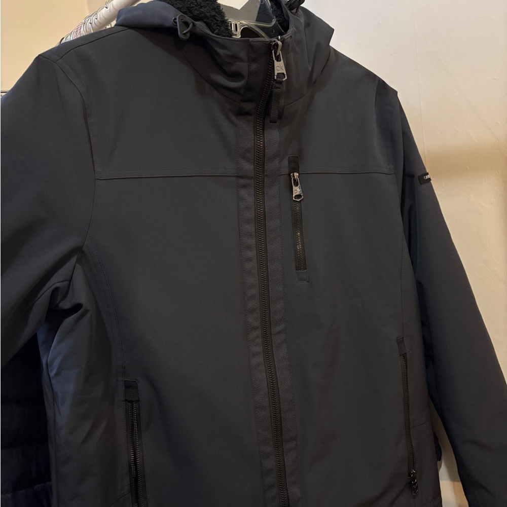 Calvin Klein Men's Dark Gray and Black Performance Jacket